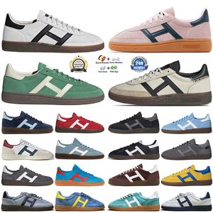 2024 Designer Sapatos casuais homens homens Handall Spezial Vegan Wales Bonner Navy Scarlet Aluminium Core Black Clear Pink ao ar livre Tênis de recreação ao ar livre 36-45