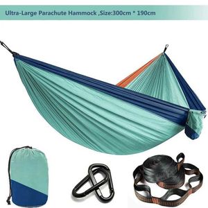 Hammocks Ultra-Light Camping Hammocks för utomhusträdgårdsvängningar med 210T nylon fallskärm justerbara slingremmar H240530 JRY4