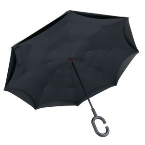 Auf dem Laufenden Regenschirm Anti-Rebound-Doppelschicht mit C-förmigen Grifflieferung Sport im Freien Golf Otsdy invertiert