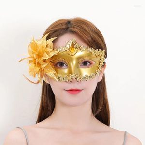 Party Supplies Hallowen Princess Half Face Mask Masquerade Ball Flower Sexig klänning