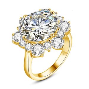 Solitaire Ring Massive Round Cut 1M 8Ct Moissanite With Certification Wedding Fine Jewelries For Women Engagement Gift Pass Test Drop Dhadn