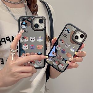 Full screen cute cat avatar with mirror design suitable for iPhone 15 ProMax