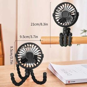 Fans Nya multifunktionella barnvagnsvagn MINI FAN PORTABLE USB Laddar Small Fan Mobile Holder Outdoor Handheld Octopus Fan