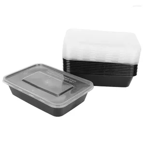 Dinnerware 10 Pcs Reusable Lunch Boxes Microwavable Meal Storage Containers Free Plastic Case With Lids Durable BPA