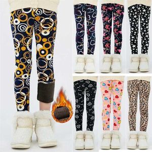 Leggings Strumpfhosen Shorts 4-13y Girls Hosen Herbst und Winter Kinderhosen warme Ggings dicker Samtstern bedrucktes Baby Keep Wx5.29xp2u