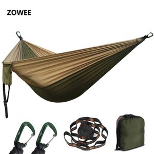 Hammocks Dropshipping Parachute Nylon Camping Hammock Outdoor Double Person Portable Swing H240530