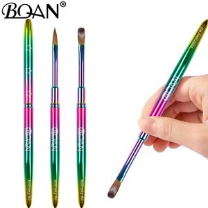 BQAN #2- #8 Rainbow Pure Sable Kolinsky Acrílico Pincel de unhas Conjunto de acrílico Art Brush Manicure Manicure Brush Tools Desenho
