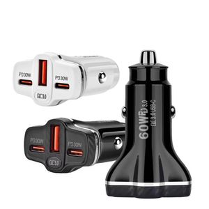 Caricatore PD30W Type-C USB QC3.0 Adattatore di ricarica auto da 30W Porte doppie PD PD USB-C Caricatore Adattatore Auto Auto Auto AUTORI