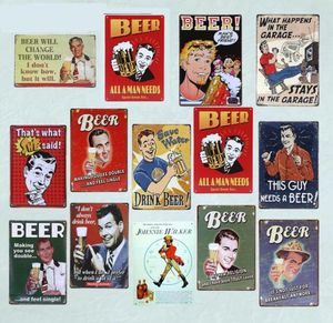 2021 Funny Save Water Drink Beer Sinais de lata vintage Retro Advertising Tin Plate House Cafe Bar Restaurant Club Shop Poster Dec6361294