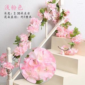 Decorative Flowers 2. Rose Artificial Flower For Wedding Garland White Home Room Decoration Spring Autumn Garden Arch Decor DIY Fake Vine