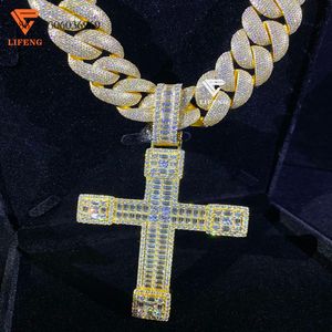 Fashion Jewelry Necklaces Hip Hop Pass The Diamond Tester Custom 25Mm 7Row S Sier VVS Moissanite Miami Cuban Link Chain