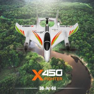Electric/RC Aircraft WLtoys XK X450 RC aircraft 6CH brushless aircraft 2.4G radio controlled glider fixed wing remote-controlled aircraft 3D/6G RC helicopter Q240529