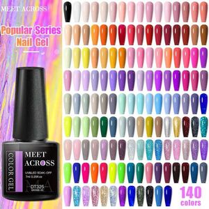 Nail Polish MEET ACROSS 7ml 140 color nail gel polishing color laser flash sequin gel soap UV LED gel nail art DIY design varnish d240530