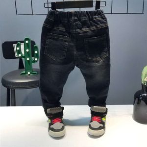 New Fashion Spring Boy Solid Cotton Mid Elastic Waist Pants Boys Jeans Kids Children Trousers 2-6Y F4531