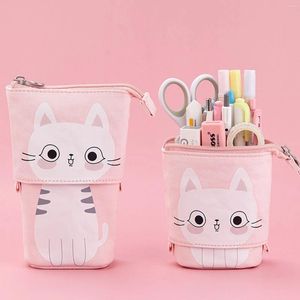 Storage Bags Pen Pencil Holder Stationery Case Corduroy Stand-up Transformer Bag Quality School Supplies Gift