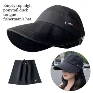 Berets Wide Brim Sun Hat Summer Foldable Bucket UV Protection Adjustable Quick-drying Visors Women