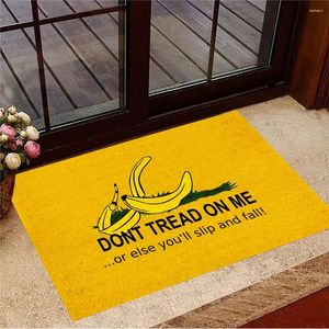 Carpets HX Funny Welcome Mats Banana Don't Tread On Me Or Else You'll Slip And Fall Doormat Indoor Floor Rug Kitchen Mat 40x60cm