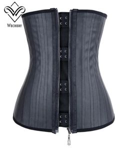 Modeling Strap Latex WaistTrainer Zipper Belly Slimming Sheath Corset Latex Waist Cincher 25 Steel Boned Fajas XS6XL6313120