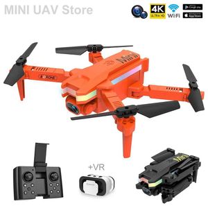 Drony XT8 Łatwe składanie muchy quadkopter z kamerą Wi -Fi FPV mini dron VR 4K Kolor LED LED RC Helikopter Zabaw