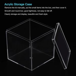 2/4st Clear Acrylic Plastic Storage Box Square Cube Display fodral med lock container box dammsäker displaybox showcase