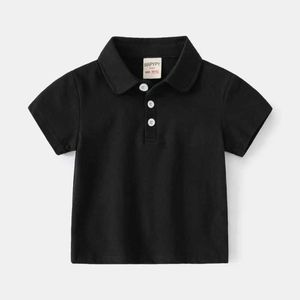 Polos Polos Basic Black Polo Shirt Abbigliamento per bambini Short Seven Annes T-shirt per bambini con colletto Simp T-shirt Baby Summer Top WX5.29