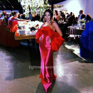Eightree Sexy Satin Formal Occasion Prom Dresses Pleats Shiny Fuchsia Off Shoulder Evening Dress Long Quinceanera Party Gowns 240518