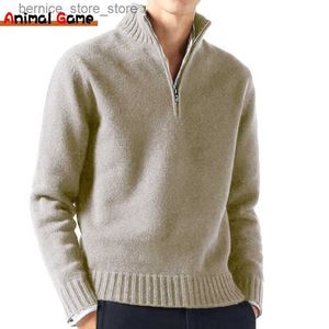Herrtröjor Autum Men Turtlenecks Sweaters Knitwear Pullovers Solid Color Long Sleeved Treeat Mane Casual Daily Warm Coats Q240530