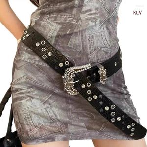Belts Girl Punk Waistband Western Grunge Grommet Butterfly Belt For Jeans Dress Nightclub Girls Jeweled