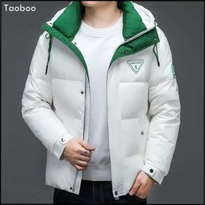 Men's Down Parkas Taoboo 2022 New Top Grade Thick Padded Warm Brand Casual Fashion Down Jacket Men Classic Windbreaker Winter Hooded Parkas Coats z240530
