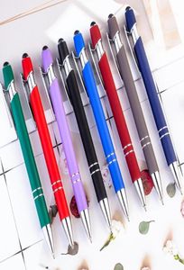 8PCSLot Promotion Ballpoint pen 2 in 1 Stylus Drawing Tablet Pens Capacitive Screen Touch Pen School Office Writing Stationery14310651