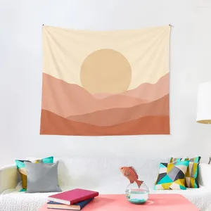 Tapestries Minimalist Landscape Earth Tones Design | Muted Tapestry Decoration Pictures Room Wall
