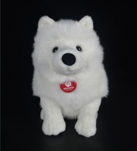 28 см. Жизненные самуированные фаршированные игрушки милый симулятор белые собаки щенки плюшевые животные Игрушка День рождения Рождественские подарки Y2007235148447