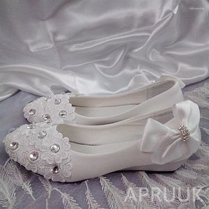 Sapatos casuais 3 cm de baixa cunha de salto de renda prata cristal cetim de cetim casamento noivo