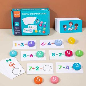 Liczenie matematyki Inteligence Toys Montessori Toys Kids Drewniane liczbowe tablica dopasowań poznawczych Dodatek Odejmowanie WX5.29