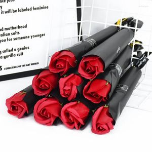 Dekorative Blumen 10/5pcs künstliche Rosenseife weiß rosa blau lila rotes bouquet Hochzeitsdekor Scrapbooking Handwerk Girls Geschenk Blumenstärke