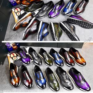 BERLUTI SCRITTOメンズスポーツシューズストラップ低カットメンズカジュアルシューズハンドワークスニーカートレーナートレーニングシュースタッキーハイカーシューズ47 US13高品質