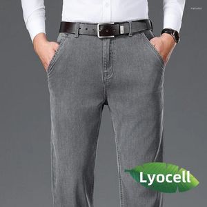 Men's Jeans Spring Luxury Lyocell Fabric Baggy For Men Fashion Straight Stretch Business Male Clothes Work Wear Trousers