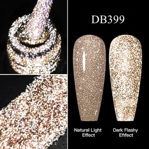 Yansıtıcı Glitter Jel Oje Şampanya Gümüş Pembe Yarıcı Vernikler UV LED Art Decoration 240528
