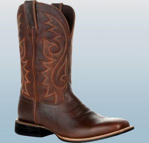 Men039s Boots High Barrel Embroidery Retro Women039s Wide Head Western Cowboy Boots6697964