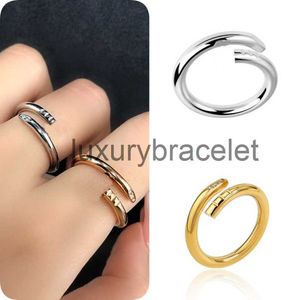 Love Rings for Women Diamond Ring Designer Ring Finger Nail Jewelry Fashion Classic Titanium Steel Band Gold Silver Rose Color Size 5-10