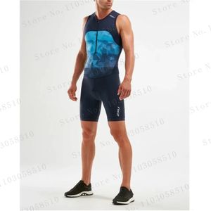 ZXU Skinsuits Trisuit Triathlon Men Triathlon Clothes Sleeveless Cycling Skinsuits Set Jumpsuit Kits Cycling Jerseys 240527