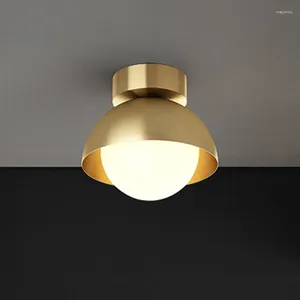 Taklampor alla kopparkorridorljus moderna minimalistiska sovrum balkong dekoration omklädningsrum kreativt led tre färg liten lampa