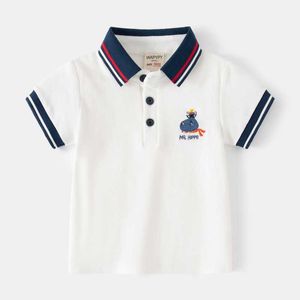 Polos polos per neonati per bambini abbigliamento polo con polo carino polo coreano blu blu estate topdrens t-shirt wx5.29