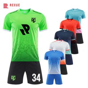 Laufsets 23/24 neue Saison Männer Fußball Trikot Set Customized Childrens Boys Kurzarm T-Shirt und Shorts Football Training Uniform