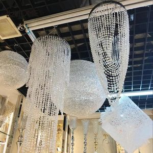 Decorative Flowers 30m Home Crystal Clear Acrylic Bead Garland Chandelier Curtain Pendant Hanging Wedding Decoration Party Festive Supplies