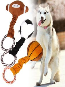 Pet Dogs Toy Plush Плетеная хлопчатобумажная веревка спортивные шариковые игрушки для щенков собак питомцы собачья скрипель