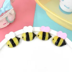 Decorative Figurines 10Pcs Caroon Cute Bee Flatback Resin Cabochon Fit Phone Deco Parts Craft DIY Hair Bows Accessories