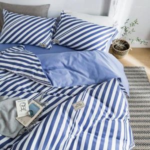 Bedding Define têxteis domésticos lençóis azul marinho linho adolescente adulto 3/4pcs Tampa de edreca da capa de tampa da capa do King Queentwin Tamanho