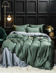 4st Luxury 100 Silk Beauty Bedding Set 25 Momme Silk Däcke Cover Set Flat Sheet Bed Linen Pudow Case For Home Bed Set 4PCS9625695
