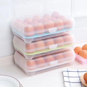 Depolama Şişeleri Tek Katmanlı Buzdolabı Yiyecekleri 15 Yumurta Hava Etki Konteyneri Plastik Kutu